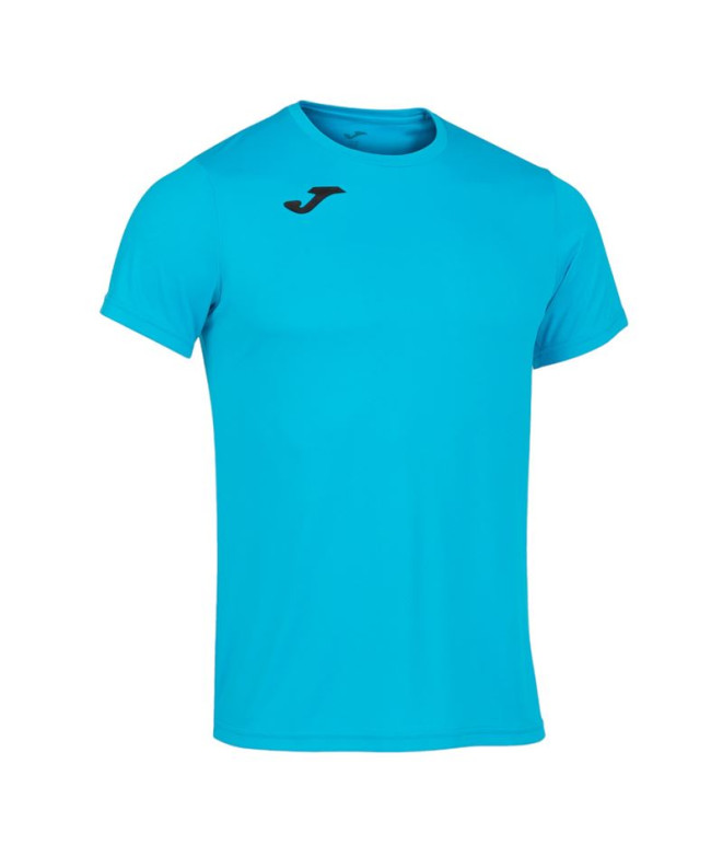 Camiseta De Running Manga Corta Hombre Record II Turquesa Flúor