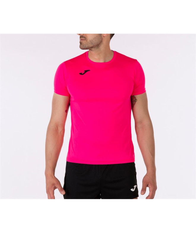 T-shirt Running Homme From Short Sleeve Record II Fluor Pink