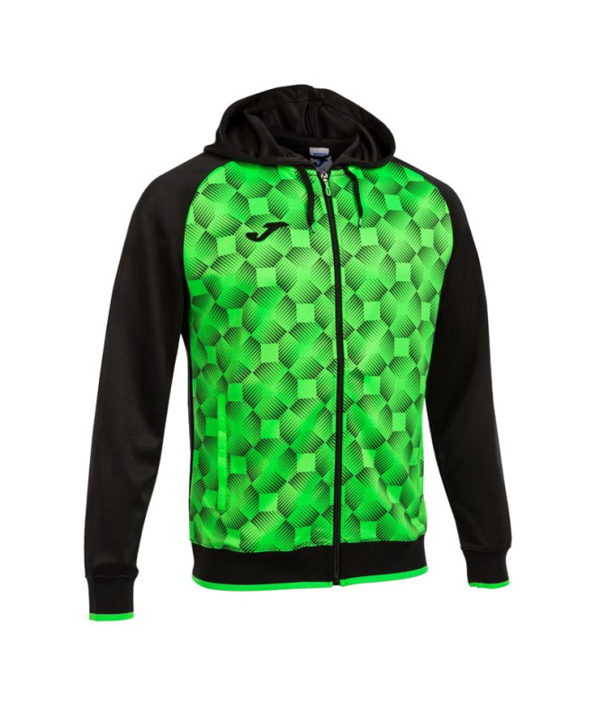 Chaqueta Con Capucha Joma Supernova III Hombre Negro Verde Fluor