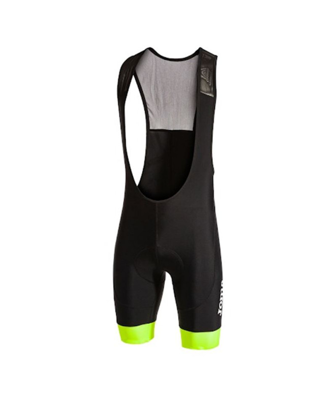 Culote de Ciclismo Joma Crono Hombre Negro Amarillo Flúor