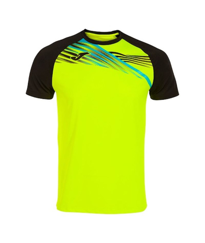 Camiseta de Running Joma Manga Corta Elite X Hombre/Niño Amarillo Flúor Negro