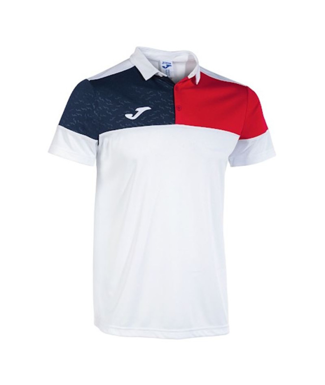 Polo Joma HommeEnfant Manches courtes Crew V / Blanc Marine Rouge