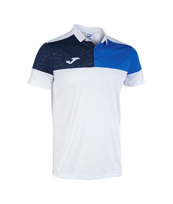 Polo Joma HomemMenino Manga curta em V / Branco Royal Navy