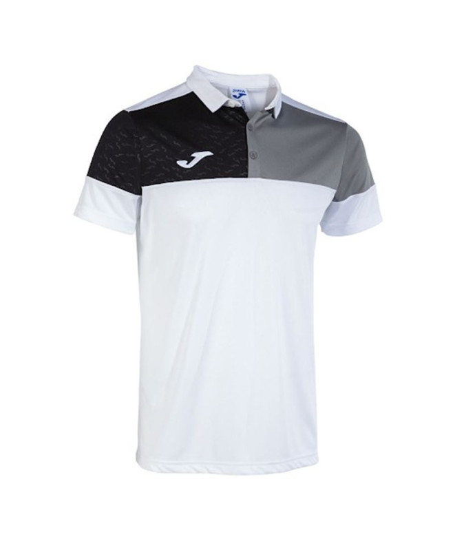 Polo Joma HommeEnfant Manches courtes Crew V / Blanc Gris Noir