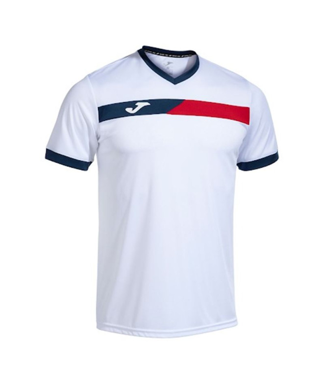 Camiseta Pádel Joma Court HomemMenino de Manga curta / Branco Marinho Vermelho /