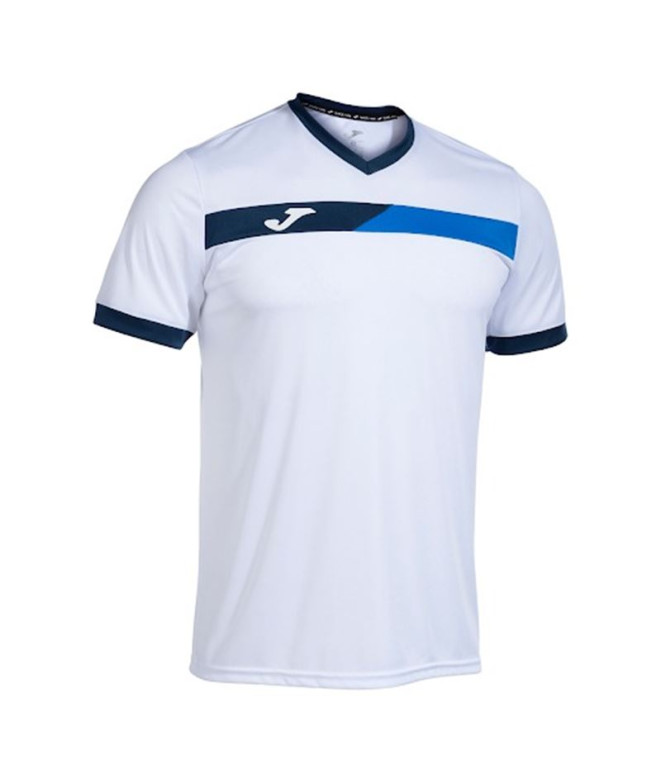 Camiseta de Pádel Joma Manga Corta Court Hombre/Niño Blanco Royal Marino