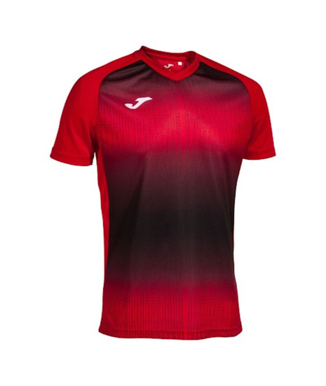 T-shirt Football Joma HommeEnfant de Tiger V Short Sleeve / Red Black