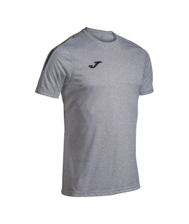 Camiseta de Fútbol Joma Manga Corta Olimpiada Hombre/Niño Gris Melange Negro