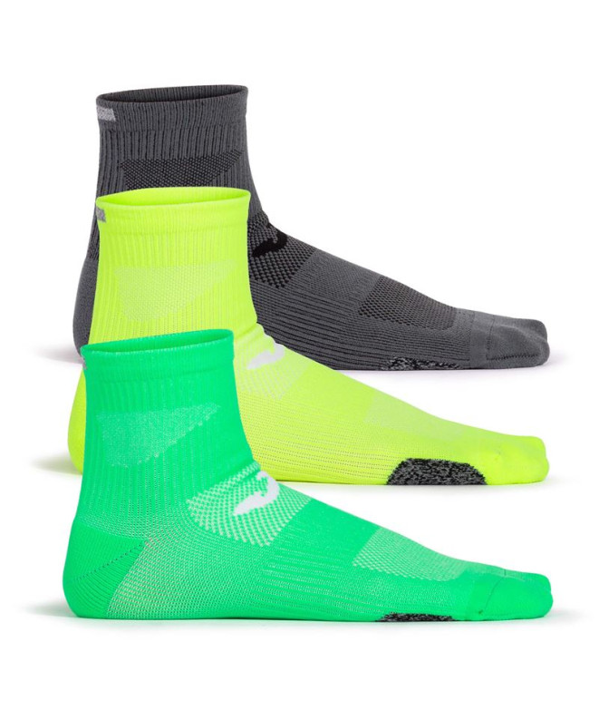 Chaussettes Running Joma Nuit Vert fluorescent Gris Jaune fluorescent