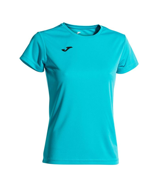 Camiseta de Running Joma Manga Corta Combi Mujer/Niña Turquesa Flúor