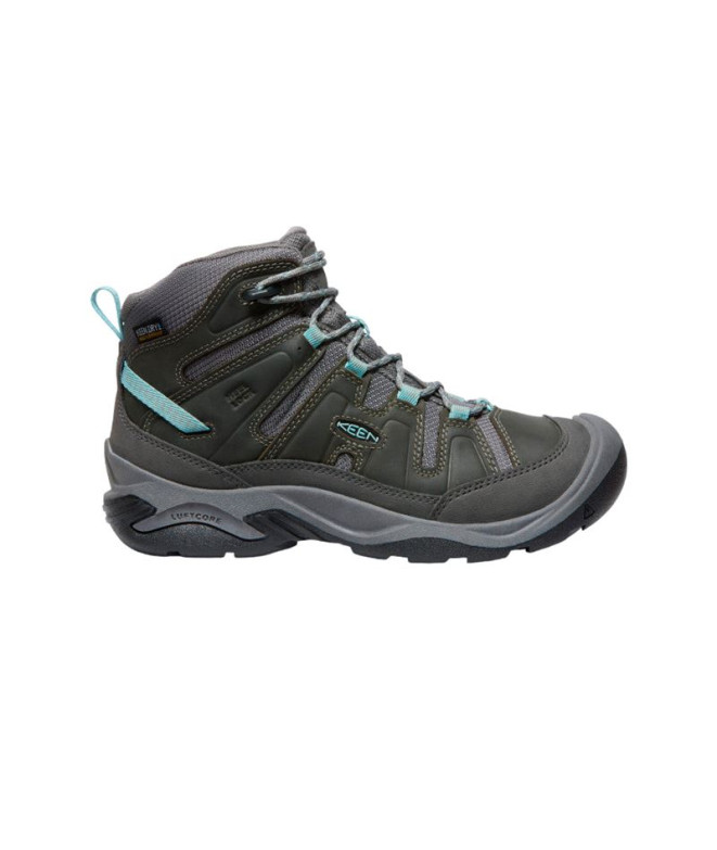 Botas de Montagne Keen Circadia Mid Waterproof Gris acier/Bleu nuage Femme