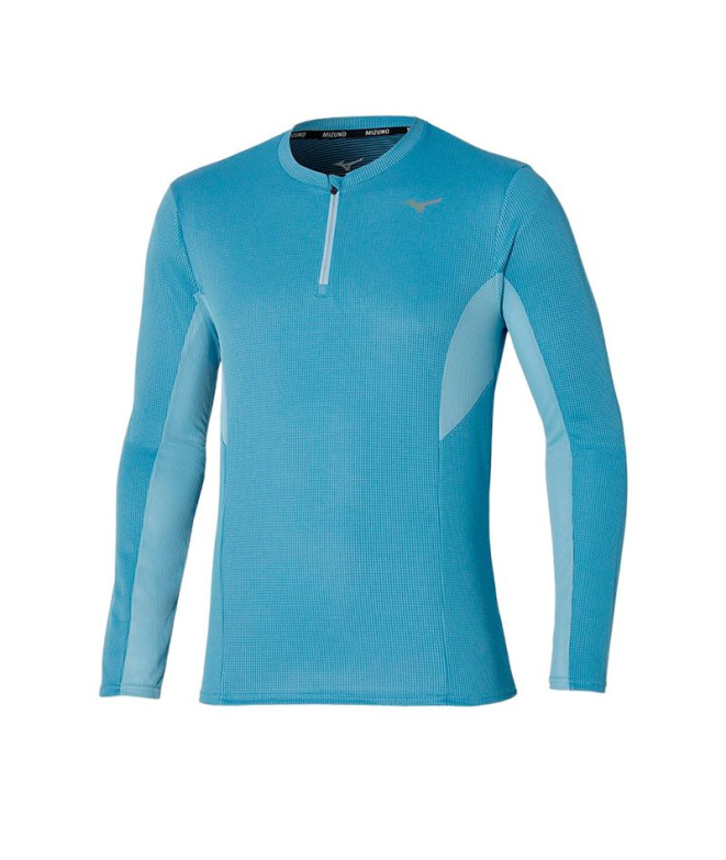 Camiseta Running Mizuno Homem por Dryaeroflow Ls Hz Medium Blue