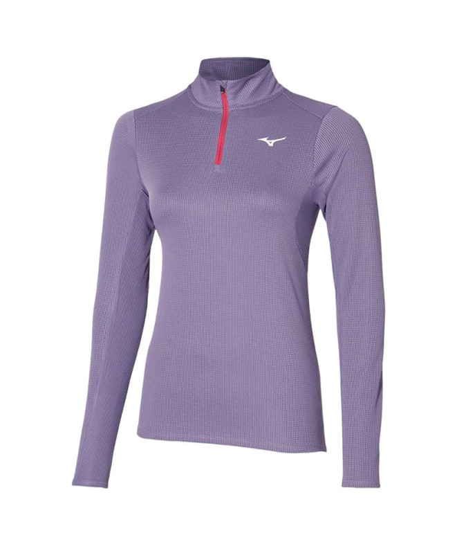 Camiseta Running Mizuno Mulher por Dryaeroflow Ls Hz Violet