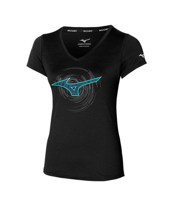 Camiseta Fitness Mizuno Mulher de Impulse Core Rb Tee Preto