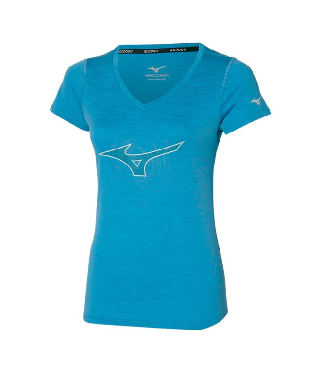 Camiseta Fitness Mizuno Mulher por Impulse Core Rb Tee Medium Blue