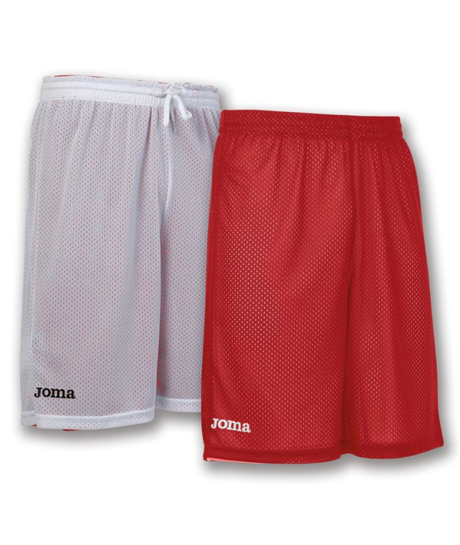 Joma Homme Short de basket réversible Rookie rouge-blanc