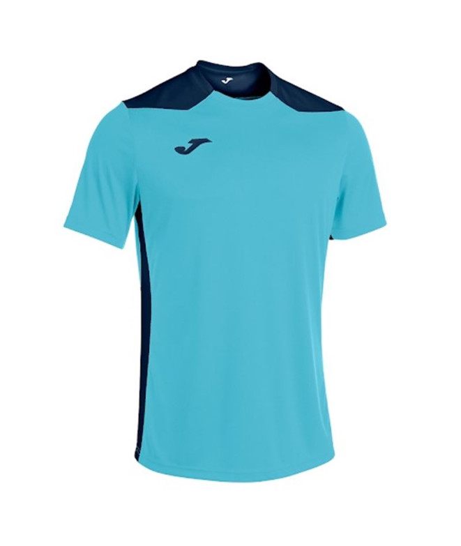 T-shirt Football Joma HommeEnfant de Championship VI Short Sleeve / Turquoise Fluorine Navy