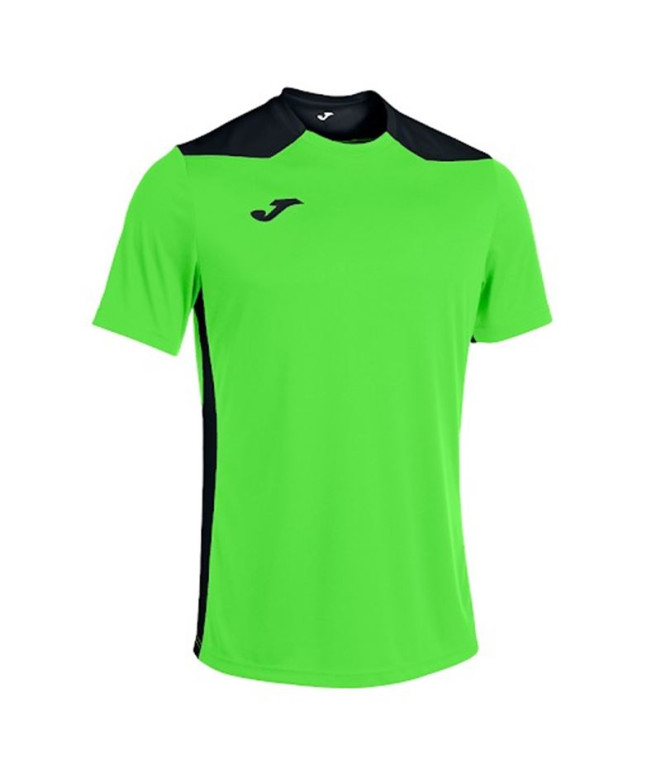 Camiseta de Fútbol Joma Championship VI Manga Corta Hombre/Niño Verde Flúor Negro