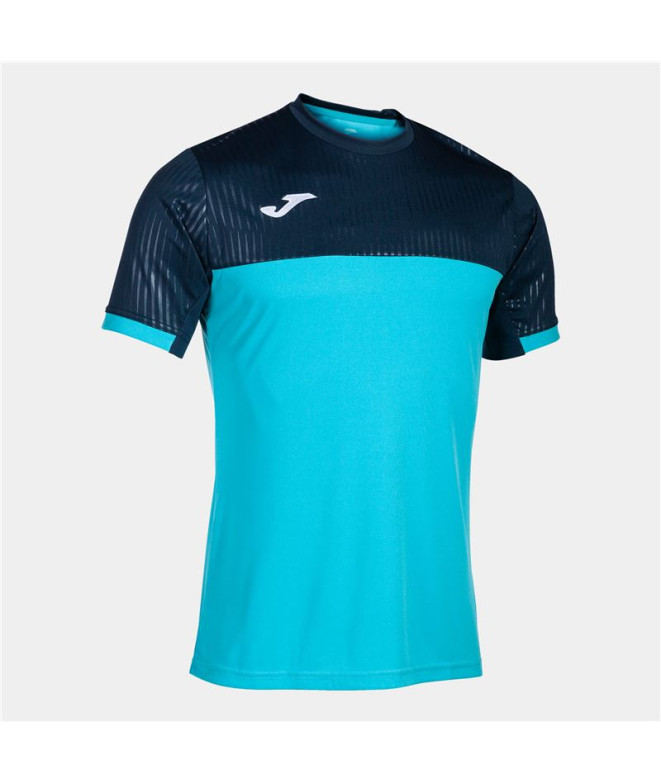 Camiseta Joma Homem Manga curta Montreal Turquesa Fluorescente - Marinho