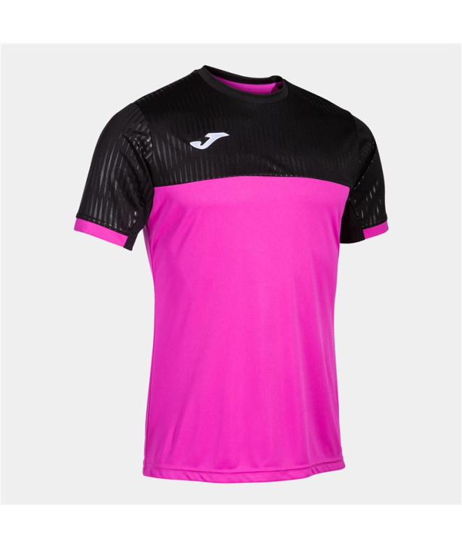 Camiseta Manga Corta Joma Montreal Hombre Rosa Flúor Negro