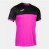 Camiseta Manga Corta Joma Montreal Hombre Rosa Flúor Negro