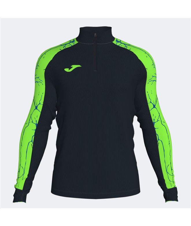 Sudadera Joma Elite IX Hombre Negro Verde Flúor