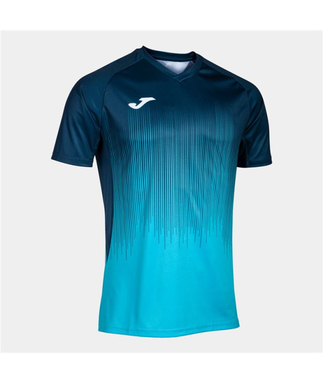 Camiseta Manga Corta Joma Tiger IV Hombre Turquesa Flúor Marino