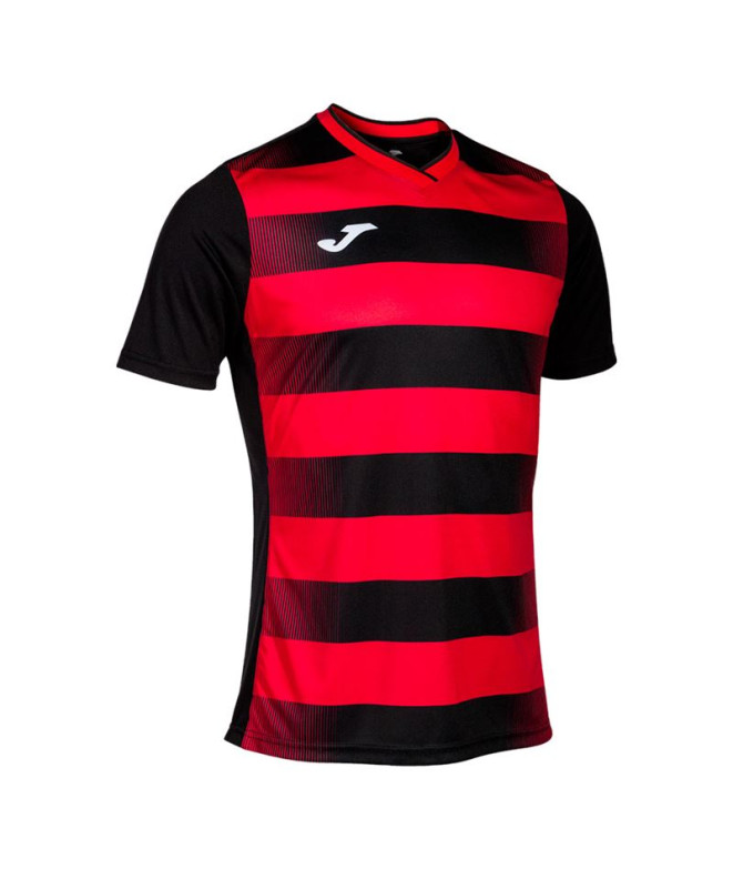 Camiseta Joma Manga Corta Europa V Negro Rojo