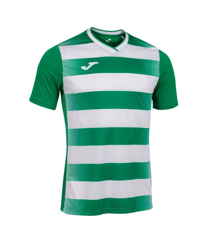 Camiseta Joma Manga Corta Europa V Verde Blanco