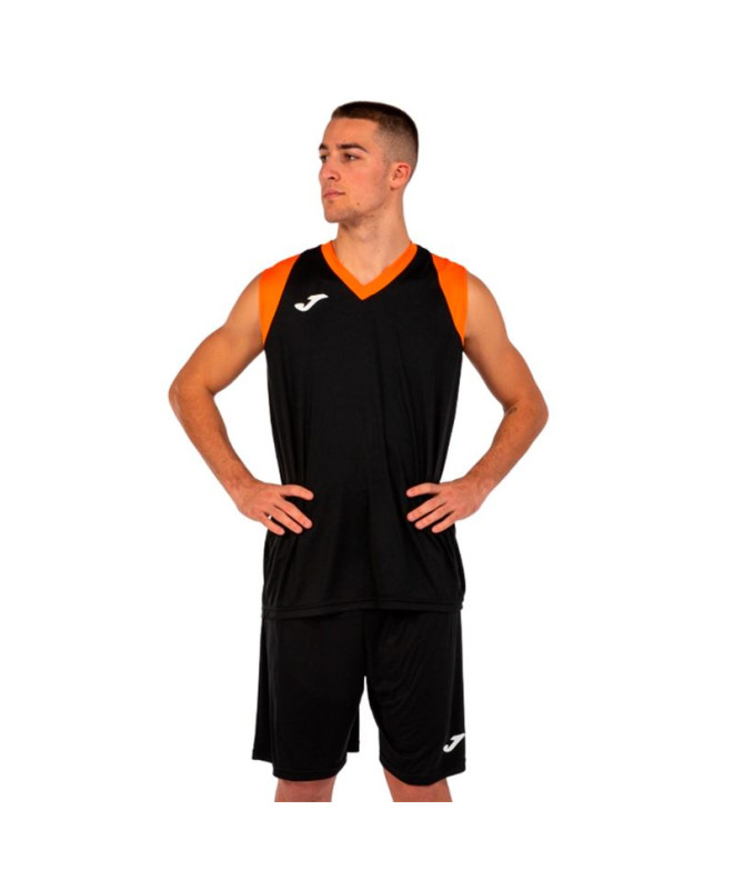 Conjunto Joma Final II Preto Laranja
