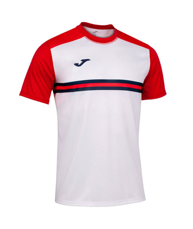 Camiseta Joma Hispa IV Manga curta branco vermelho