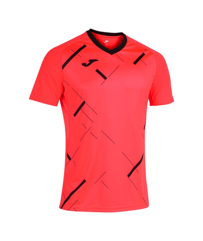 T-shirt Tiger III Short Sleeve Football Short Sleeve Coral Fluorine Black