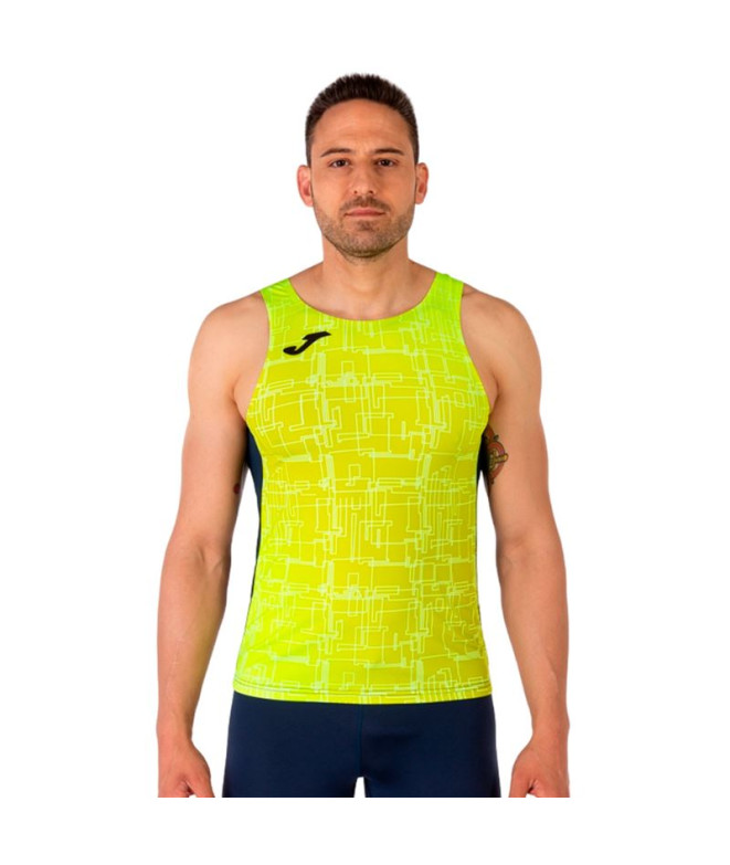 T-shirt Running Elite VIII Marine Yellow Fluorine