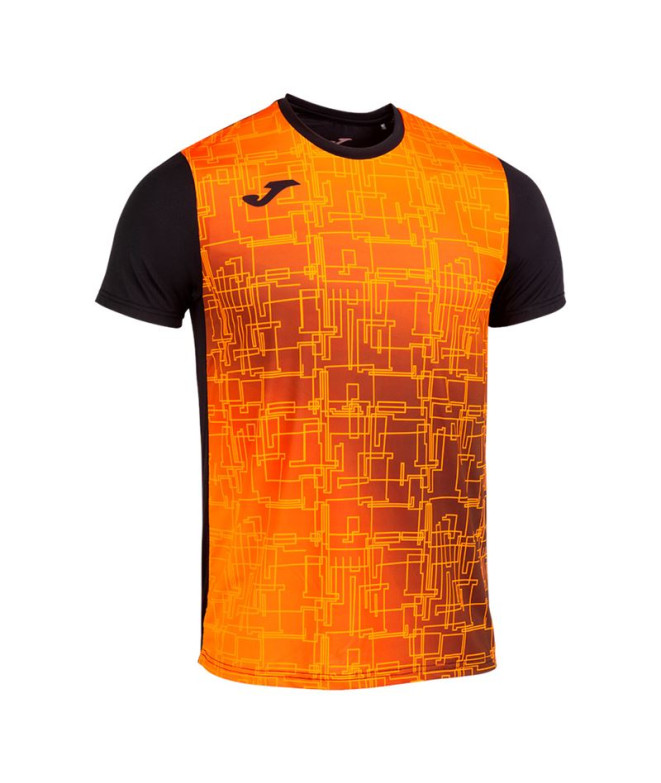 Camiseta Running Homem Manga curta da Elite VIII Preto Laranja