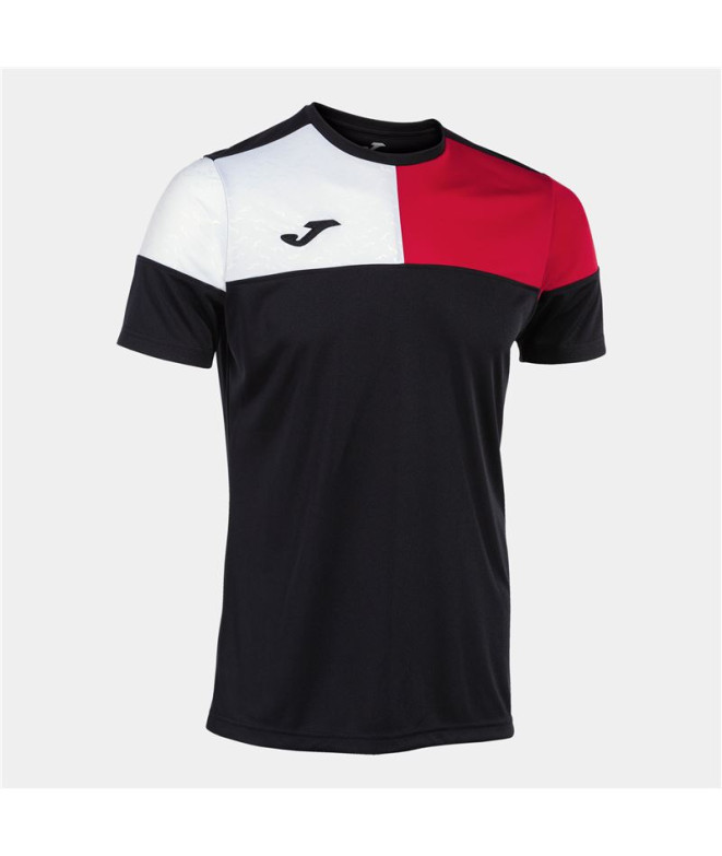 Camiseta Manga Corta Joma Crew V Hombre Negro Rojo Blanco