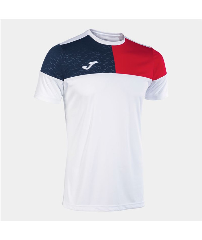 T-shirt Football Joma From Short Sleeve Crew V White Navy Red