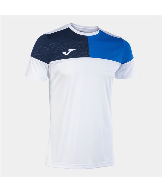 T-shirt Football Joma From Short Sleeve Crew V White Royal Navy