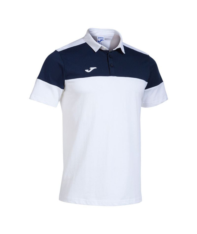 Polo Joma homem Manga curta em V / criança branco Marine