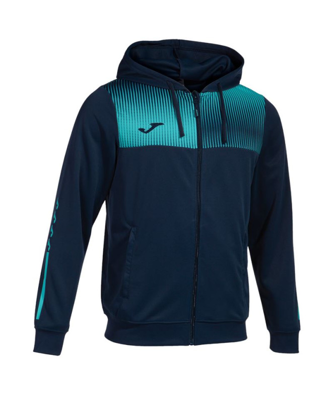 Veste Football Joma homme de Hooded Eco Supernova /children's navy Turquoise Fluorine