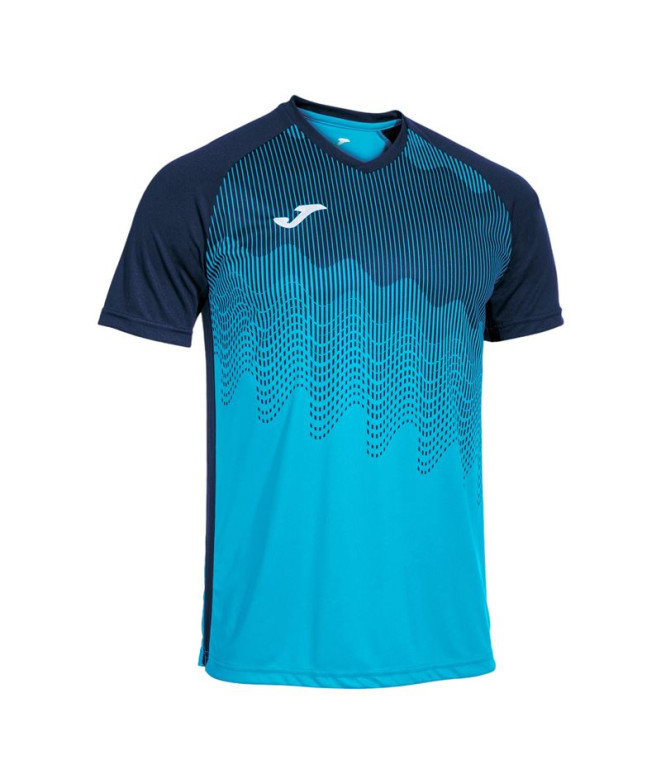 Camiseta Futebol Joma homem by Tiger Vi Turquesa Fluor Turquoise Navy Turquoise Navy