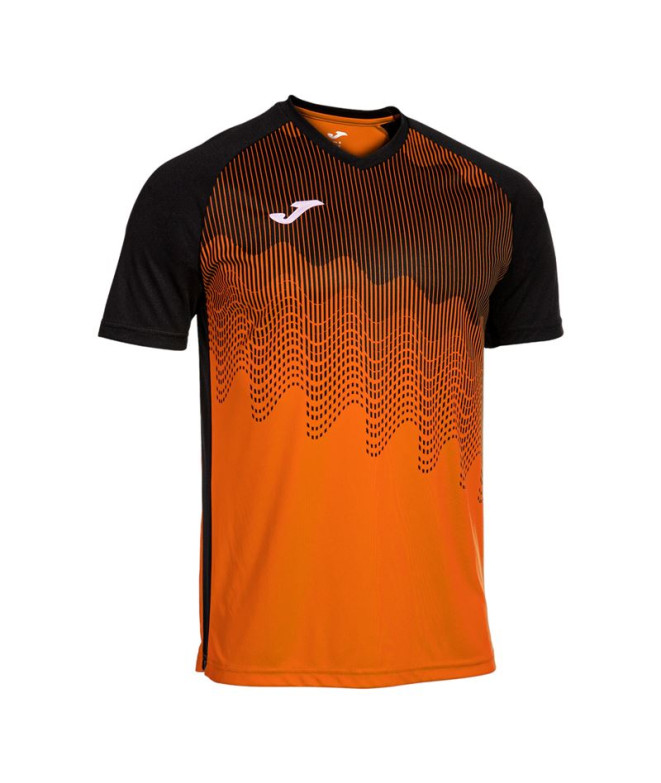 T-shirt Football Joma homme de Tiger Vi Noir Orange Noir Orange Noir