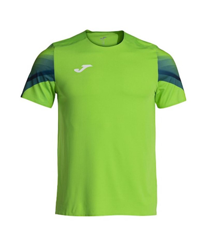 Camiseta de Running Joma Elite XI Manga Corta Hombre Verde Flúor Marino