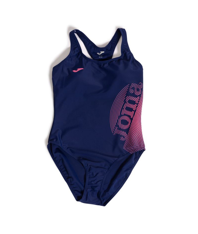 Bañador para Natación Joma Lake II Mujer / Niña Azul Oscuro-Fucsia Oscuro