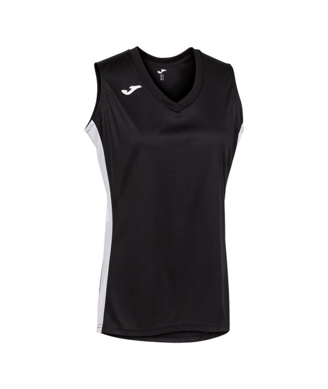 Camiseta Basquetebol Joma Mulher Menina de Cancha III / Preto-Branco