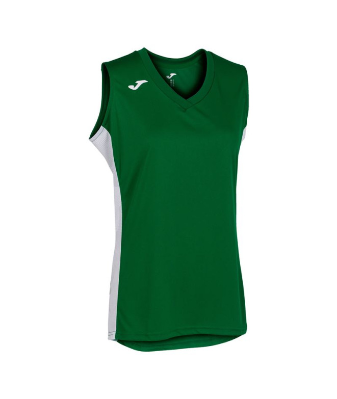 Camiseta Basquetebol Joma Mulher Menina de Cancha III / Verde-branco