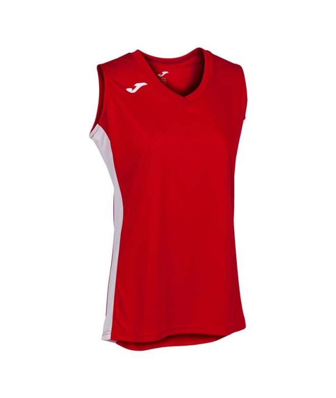 Camiseta Basquetebol Joma Mulher Menina de Cancha III / Vermelho-branco