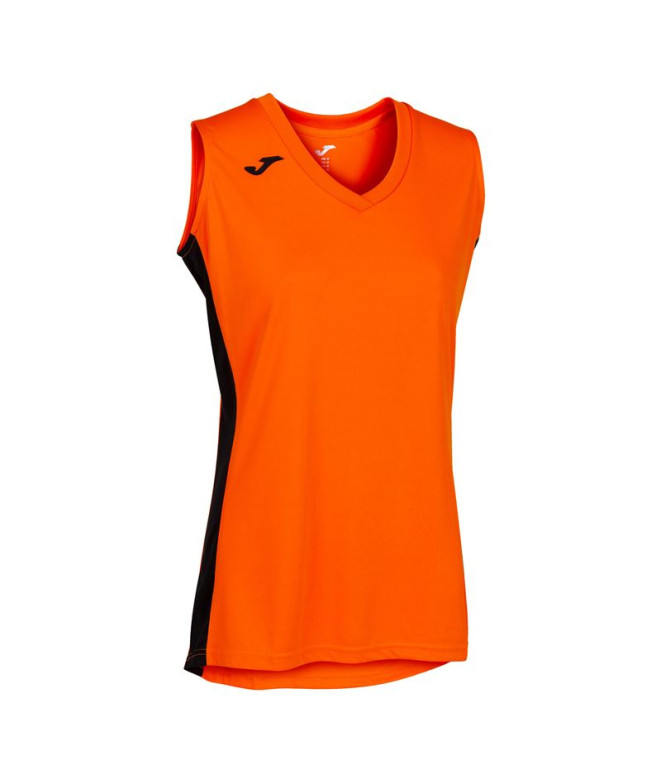 Camiseta Basquetebol Joma Mulher Menina de Cancha III / Laranja-Preto