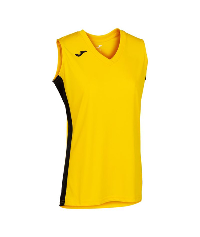 Camiseta Basquetebol Joma Mulher Menina de Cancha III / Amarelo-preto