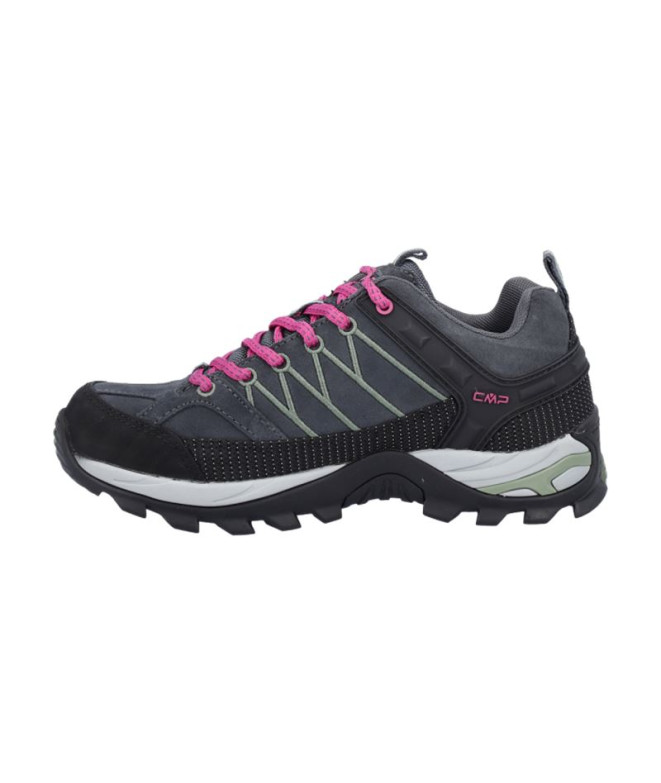 Chaussures Montagne CMP Femme de Rigel Low Wmn Wp Anthracite-Vert minéral