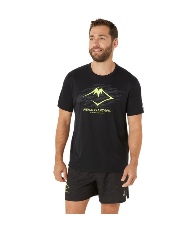 Camiseta Trail Top Homem por ASICS Fujitrail Logo Ss Preto